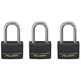Master Lock 3-Pk. of Keyed-Alike Vinyl-Covered Brass Padlocks - Model# 141TRILF Master Lock [並行輸入品]