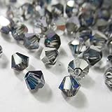 チェコビーズ【プレシオサ PRECIOSA】ソロバン型 RONDELLE BEAD ●3mm、4mm、5mm、6ｍｍ● (CLYバミューダブルー, 4mm（20粒）)