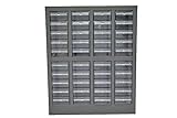 スチール製 パーツキャビネット 部品 収納 パーツケース ボルト棚 工具 4列-10段 引き出し：クリア S410-A