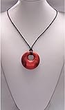 All Natural Silicone Pendant Teething Necklace For Mothers To Wear-Lava Red Color and Donut Shaped D