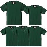 [ワークTK] 6.2オンス プレミアムTシャツ 5枚セット無地 Tシャツ ユニセックス 綿100％ 5942-01-5s (JP, アルファベット, XL, グリーン)