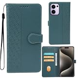 WenziLior OPPO Reno13 A 用 ケース 手帳型 四葉のクローバー 適用 OPPOReno13A CPH2699 A501OP 手帳ケース OPPO Reno13A カバー オッポ リノ13A 携帯カバー オッポリノ13A スマホケース おっぽ リノ13 A 手帳 case マグネット カード入れ カード収納 耐衝撃 スタンド機能 おしゃれ シンプル デザイン ダーク グリーン
