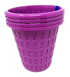 Mini Slottedストレージビン、色付きプラスチックストレージボックスBarrell、4のパック パープル