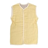 日本製 涼感 4重ガーゼスリーパー 綿100％ 無地 シモン 子供用 イエローグレー