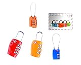 Bullkeys TSA 100 %承認旅行組み合わせケーブル荷物ロックfor Suitcases &バックパック