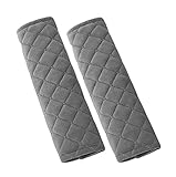 2 PCSベルベットカーシートベルトショルダーパッドシートベルトパッド、 グレー
