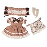 オビツ11 OB11 サイズ衣装 オビツドール 11cmボディ用 レトロ風 ドレス ワンピース メイド服 髪飾り かわいいウサギワッペン 4点セット