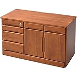 山善(YAMAZEN) 木製 電話台 引き出し 木製 鍵付き 80幅 HLFX-5080K