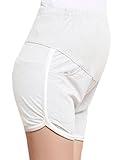 【MIKA&MAYA】 マタニティ ショート パンツ 短パン ルームウェア スウェット レディース (L, ホワイト)