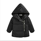 （WE●LOVE）アウターウエア　ダウンジャケット　防寒服　ダウンコート　男女児綿服　冬物　キッズジャンパー 秋冬　無地　上着　子供服　男女兼用 (100cm, 黒)