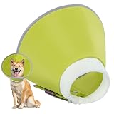 IECOii エリザベスカラー 犬 猫 ソフト 軽量 調整可能 防水 舐め防止 引っ掻き防止 去勢・避妊手術 皮膚疾患 傷口保護 超小型犬 - 中型犬用（グリーン・L）