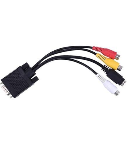 TV Sビデオ 3 RCA PC コンピュータ AV アダプタケーブル Amazon | Like-You VGAからRCAケーブル、VGA から TV Sビデオ 3