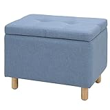 不二貿易 サイドスツール Natural signature 収納 ブルー 37030