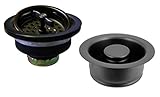 ウエストブラスWing NutスタイルLargeキッチンバスケットStrainer with Insinkeratorスタイルとフランジ廃棄ストッパー、マットブラック、d2155 – 62