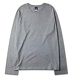 [Make 2 Be] ゆったり ロンT ロングスリーブ 長袖 Tシャツ ドロップショルダー 大きいサイズ ビックシルエット 無地 カットソー 綿100 ラウンドカット 萌袖 メンズ レディース S M L XL 8色 MF30N (13.GRAY_L)