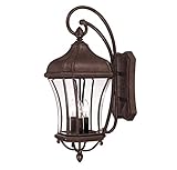 Savoy House 5-3802-40 Outdoor Sconce with Clear Beveled Shades, Walnut Patina Finish [並行輸入品]