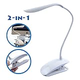 GLCON　 LEDクリップライト LEDスタンドライト　タッチバネル　３段階調光　省エネ卓上ライト　　360度回転　　USB対応　 PC作業・仕事・寝室・卓上・読書ランプ 自然光 目に優しい (ホワ