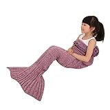 Dressyday Girls Crochet Mermaid Tail Blanket Knitting Sleeping Bag Handcraft for Kids [並行輸入品]