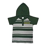 NCAA Oregon Ducks Toddler Boysラグビー半袖フード付きシャツ、サイズ4、グリーン/ヘザー