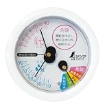 シンワ測定 温湿度計 丸型 F-3S ホワイト 6.5cm 70515
