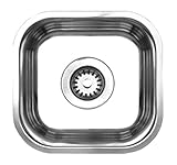 Whitehaus WHNU1212-BSS Noah's Collection 12-7/8-Inch Single Bowl Undermount Sink, Brushed Stainless 