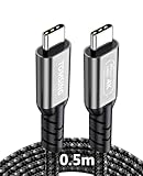 TOMSING USB Type C ケーブル タイプc 充電ケーブル PD対応 240W/5A USB4.0 40Gbps 高速データ 急速充電 for MacBook/iPad/Air/iphone15/iphone16/その他 Android 等 USB-C機器対応 （鉄灰色（PQ001），0.5m）