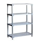 選べる幅サイズ31段階！軽量アルミ製 収納ラック4段 棚板奥行36cm 高さ120cm 幅バリエーション 30～180cm (40cm)