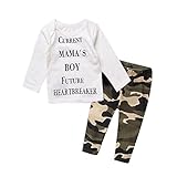 Cutelove　Tシャツ+ズボン2点セット　コットン　男の子　赤ちゃん　秋　可愛い　カモフラージュ