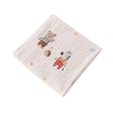 おくるみ 赤ちゃん ダブル綿ガーゼ 100cm×100cm ベビーブランケット 授乳ケープ 吸水 速乾 新生児 出産祝い (ベージュ 萌友ギフト)