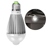 Anshin 9W LED電球人感センサー LEDセンサーライト省エネ ledライト赤外線センサーライト自動点灯/消灯 E26口金 60W相当 明暗 昼光色 6500K