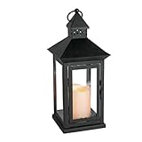 High Qualityndoor/Outdoor 6 x 14 Lantern And LED Candle, Timer, Bisque