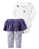 カーターズ Carter's 正規品 2016新作 長袖ボディスーツ＆チュチュ付ボーダーレギンスパンツお買得2点セット☆紫☆6M（65-70cm）