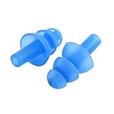 uxcell 耳栓　ペア　スイミング　ダイブ　柔軟なシリコーン　耳　ブルー　クリア　プラグ　29 x 5mm