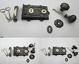 IRONMONGERY WORLD ?ヴィンテージ古いVictorianクラシック古いスタイル鋳鉄期間ホーム国リムドアロックノブハンドルSet in Antique Aged Rustic Iron仕