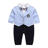 ベビー服 男の子 フォーマル カバーオール Asiso セレモニー ロンパース 前開き 半袖 蝶ネクタイ 2点セット 出産祝い お食い初め 初節句 (95, ブルー)