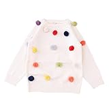 Cutelove　ニットセーター　色の毛玉付き　Tシャツ　ラウンドネック　トップス　ロングスリーブ　長袖　編み物　綿　男の子　女の子　ベビー　ボイズ　ガールズ　赤ちゃん　幼児　春　秋　冬　可愛い　ファ