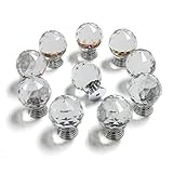 YUYIKES 8パック30 mmクリスタルガラスキャビネットノブ引き出しプルハンドルハードウェアドアワードローブ、ドレッサー、食器棚、キッチンとバスルームのキャビネット、シャッター