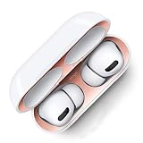 【elago】 AirPods Pro2 AirPods Pro 対応 ダストガード 防塵 アクセサリー メタリック コーティング プレート 2枚×2セット インナー スキンシール [ Apple AirPodsPro / Pro2 エアポッツプロ2 / プロ2 対応 ] DUST GUARD グロッシーローズゴールド