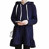 (ティアナ23)Tianna23 マタニティ Aライン フード付 スウェット チュニック ネイビー M