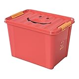 笑顔がかわいい！！「スマイルボックス Lサイズ」【IT】レッド(#9815101)サイズ：幅40×奥行28×高さ27.5cm