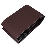 uxcell サンディングベルト サンドペーパー ダークブラウン 研磨材 1520x200mm 80グリット