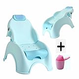 バスチェア 入浴補助具 子供用シャンプーチェア ベビーシャンプーベッド 贈るシャンプーカップ 折りたたみ リクライニング 家庭用 ソフト スプラッシュ 始めてのお風呂から使える ブルー
