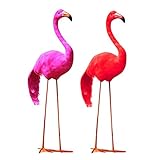 F Fityle 現実的　人工フラミンゴ　デコレーション　高品質　耐久性　贈り物　園芸小道具　2本　