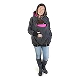 Pumpumly ロング フードパーカー ママアウター マルチ防寒 だっこ対応 高機能ダッカー付き エルゴにも マタニティ 産前産後 ふわふわ裏起毛 厚手 春 秋 冬 S/M/L/2XL