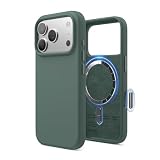 【elago】 iPhone 17 Pro 対応 ケース MagSafe 対応 シリコン 耐衝撃 スマホケース 指紋 防止 サラサラ マグセーフ対応 シリコンケース カバー [ iPhone17Pro アイフォン17Pro 対応 携帯ケース ] MAGNETIC SILICONE CASE ミッドナイトグリーン