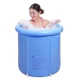 AMOS インフレータブル大人のバスタブ絶縁ベビー水泳バケット折りたたみ可能な青