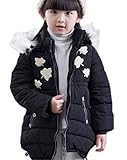 (コ-ランド) Co-land アウターウエア 子供服 キッズ綿入りコート ガールズ ジャケット 女の子上着 ファー フード 中綿ジャンパー ベビー 冬着 女児綿服 あったか ブラック 120