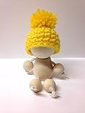 日本国内生産 森の木の妖精ポッツとイエロー手編み帽子セット《手づくり木のおもちゃＨＵＧ ＨＵＧ(はぐはぐ）》