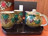 母の日ギフトセット…カーネーション＆九谷焼ポット＆ペア湯のみ＊吉田屋ぶどう