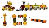 5 Pieceベビー木製Rattles and Cars Toys Set :モデルrw-gl002